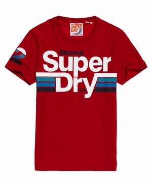 Superdry Short Track Férfi Pólók Piros | DVQLK4509